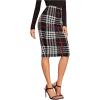 imageFloerns Womens Plaid Print High Waist Knee Length Bodycon Pencil SkirtA Black Red