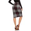 imageFloerns Womens Plaid Print High Waist Knee Length Bodycon Pencil SkirtA Black Red