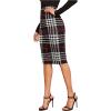 imageFloerns Womens Plaid Print High Waist Knee Length Bodycon Pencil SkirtA Black Red