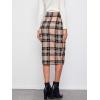 imageFloerns Womens Plaid Print High Waist Knee Length Bodycon Pencil SkirtBeige Plaid