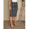 imageFloerns Womens Plaid Print High Waist Knee Length Bodycon Pencil SkirtBlack Tartan