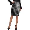 imageFloerns Womens Plaid Print High Waist Knee Length Bodycon Pencil SkirtBlack White Tartan