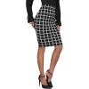 imageFloerns Womens Plaid Print High Waist Knee Length Bodycon Pencil SkirtBlack White Tartan