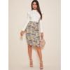 imageFloerns Womens Plaid Print High Waist Knee Length Bodycon Pencil SkirtMulti