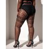 imageFloerns Womens Plus Size Floral Lace Sheer Leggings Tights Pantyhose StockingsBlack Dull