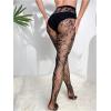 imageFloerns Womens Plus Size Floral Lace Sheer Leggings Tights Pantyhose StockingsBlack Floral