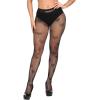 imageFloerns Womens Plus Size Floral Lace Sheer Leggings Tights Pantyhose StockingsBlack Heart