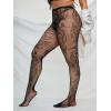imageFloerns Womens Plus Size Floral Lace Sheer Leggings Tights Pantyhose StockingsBlack Hollow Out