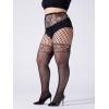 imageFloerns Womens Plus Size Floral Lace Sheer Leggings Tights Pantyhose StockingsBlack Ink