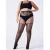 imageFloerns Womens Plus Size Floral Lace Sheer Leggings Tights Pantyhose StockingsBlack Ink