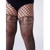 imageFloerns Womens Plus Size Floral Lace Sheer Leggings Tights Pantyhose StockingsBlack Ink