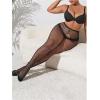 imageFloerns Womens Plus Size Floral Lace Sheer Leggings Tights Pantyhose StockingsBlack Solid