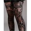 imageFloerns Womens Plus Size Floral Lace Sheer Leggings Tights Pantyhose StockingsBlack Sunflower