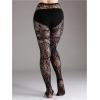 imageFloerns Womens Plus Size Floral Lace Sheer Leggings Tights Pantyhose StockingsBlack Sunflower
