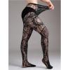 imageFloerns Womens Plus Size Floral Lace Sheer Leggings Tights Pantyhose StockingsBlack Sunflower