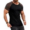 imageFloerns Mens Contrast Mesh Raglan Short Sleeve Clubwear Tee Shirt Top