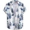 imageFloerns Mens Striped Shirts Casual Short Sleeve Button Down ShirtsDeep Blue