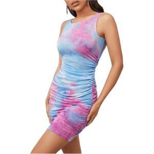 imageFloerns Womens Casual Solid Sleeveless Stretchy Short Bodycon Tank DressMulti