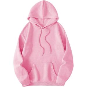 imageFloerns Womens Letter Graphic Print Long Sleeve Drawstring Hoodie SweatshirtPink Cherry