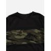imageFloerns Boys 2 Piece Outfits Print Short Sleeve Camo Tee Shirt and Drawstring Shorts SetA Black