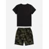 imageFloerns Boys 2 Piece Outfits Print Short Sleeve Camo Tee Shirt and Drawstring Shorts SetA Black