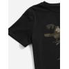 imageFloerns Boys 2 Piece Outfits Print Short Sleeve Camo Tee Shirt and Drawstring Shorts SetBlack Dinosaur