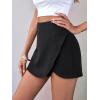 imageFloerns Womens Casual Solid High Waist Split Wrap Front Summer Short Skorts Skirts Black M