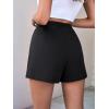 imageFloerns Womens Casual Solid High Waist Split Wrap Front Summer Short Skorts Skirts Black M