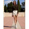imageFloerns Womens Casual Solid High Waist Wide Leg Shorts with Pocket0khaki