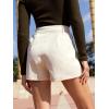 imageFloerns Womens Casual Solid High Waist Wide Leg Shorts with Pocket0khaki