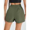 imageFloerns Womens Casual Solid High Waist Wide Leg Shorts with PocketArmy Green