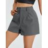 imageFloerns Womens Casual Solid High Waist Wide Leg Shorts with PocketGrey