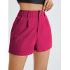 imageFloerns Womens Casual Solid High Waist Wide Leg Shorts with PocketHot Pink Solid