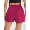 imageFloerns Womens Casual Solid High Waist Wide Leg Shorts with PocketHot Pink Solid