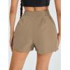 imageFloerns Womens Casual Solid High Waist Wide Leg Shorts with PocketLight Khaki