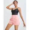imageFloerns Womens Casual Solid High Waist Wide Leg Shorts with PocketLight Pink