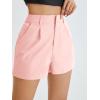 imageFloerns Womens Casual Solid High Waist Wide Leg Shorts with PocketLight Pink