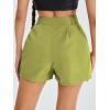 imageFloerns Womens Casual Solid High Waist Wide Leg Shorts with PocketLime Green