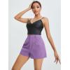 imageFloerns Womens Casual Solid High Waist Wide Leg Shorts with PocketMauve Purple