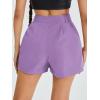 imageFloerns Womens Casual Solid High Waist Wide Leg Shorts with PocketMauve Purple