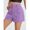 imageFloerns Womens Casual Solid High Waist Wide Leg Shorts with PocketMauve Purple