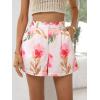 imageFloerns Womens Casual Solid High Waist Wide Leg Shorts with PocketPale Pink