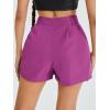 imageFloerns Womens Casual Solid High Waist Wide Leg Shorts with PocketPurple