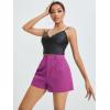 imageFloerns Womens Casual Solid High Waist Wide Leg Shorts with PocketPurple