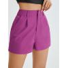imageFloerns Womens Casual Solid High Waist Wide Leg Shorts with PocketPurple