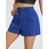 imageFloerns Womens Casual Solid High Waist Wide Leg Shorts with PocketRoyal Blue