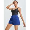imageFloerns Womens Casual Solid High Waist Wide Leg Shorts with PocketRoyal Blue