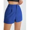 imageFloerns Womens Casual Solid High Waist Wide Leg Shorts with PocketRoyal Blue