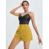 imageFloerns Womens Casual Solid High Waist Wide Leg Shorts with PocketYellow Solid