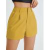 imageFloerns Womens Casual Solid High Waist Wide Leg Shorts with PocketYellow Solid